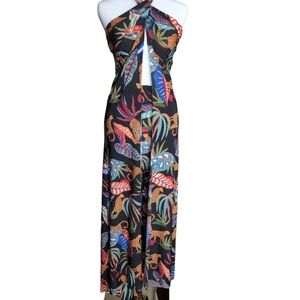 Black Jungle Elegance Pant Wrap and Bandeau Set